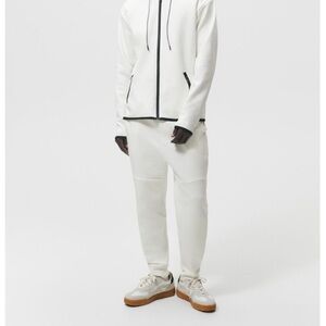 Zara Contrast Jogger Pants Color Natural with Black Trim Ankle